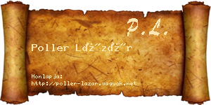 Poller Lázár névjegykártya
